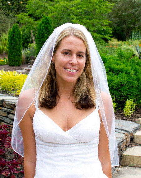 زفاف - Wedding veil - 30 inch waist length bridal veil with satin cord edge