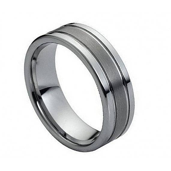 زفاف - Tungsten wedding band  " FREE ENGRAVING ", MMTR028 Tungsten Carbide engagement ring