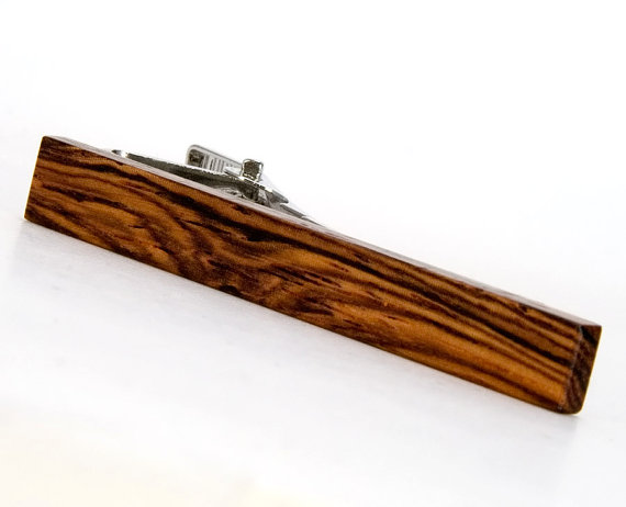 Mariage - Honduran Rosewood Tie Bar - Wooden Tie Clip - Gift for Wedding, Fathers Day, Groomsmen, Anniversary