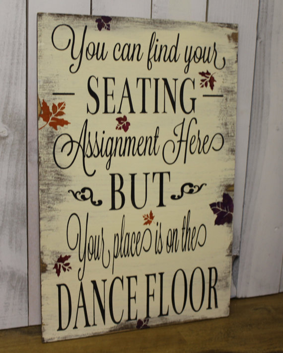 Wedding - Wedding signs/ Reception tables/Seating Plan/Seating Assignment Sign/Dance Floor/Fall Leaves/Autumn Wedding/Wood Sign