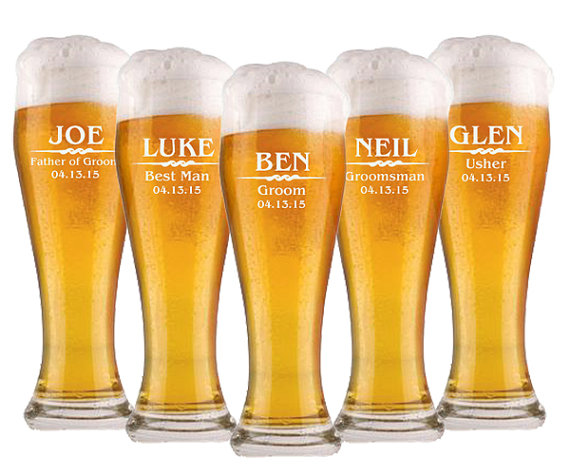 1 groomsmen pilsner glass personalized beer glass beer mug