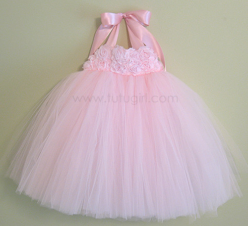 Свадьба - Light Pink Flower Girl Dress Tutu, Girls Pink Dress Flower Girl Tutu - Fully Sewn, All Sizes, Custom  Toddler, Girls, Baby, Weddings