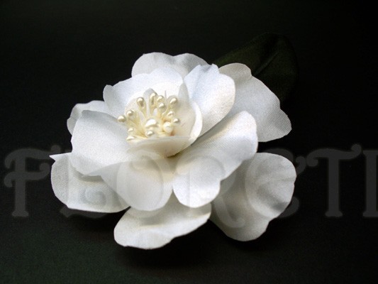 Mariage - Bridal White Silk Abstract-Impressionist Magnolia Handmade Wedding Floral Hair Accessory Pin-up Flower