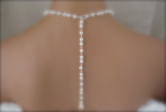 زفاف - Wedding Jewelry Set Pearl Backdrop Necklace and Earrings Swarovski Pearl Bridal Necklace and Earrings