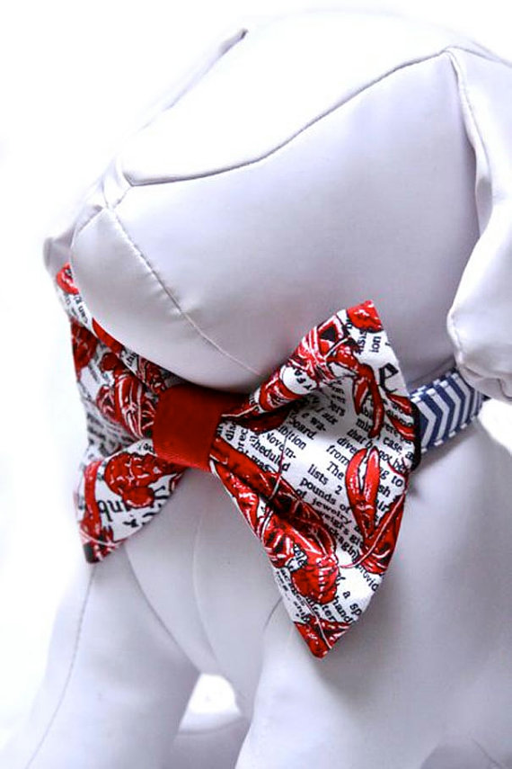 Hochzeit - Lotsa Lobster Bow Tie for Dog Collar