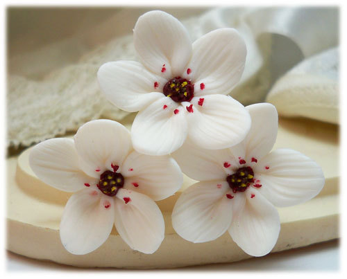 Wedding - White Cherry Blossom Hair Pins Set - White Sakura Hair Pins, White Bridal Hair Accessories, White Japanese Flowers, Wedding Hair Flowers