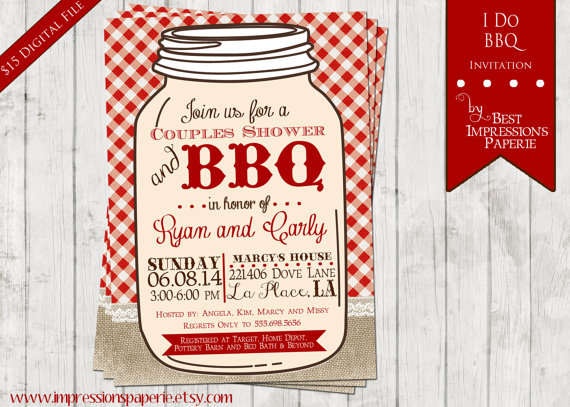 Mariage - I Do BBQ - A Customizable Shower Invitation - Couples Shower - BBQ