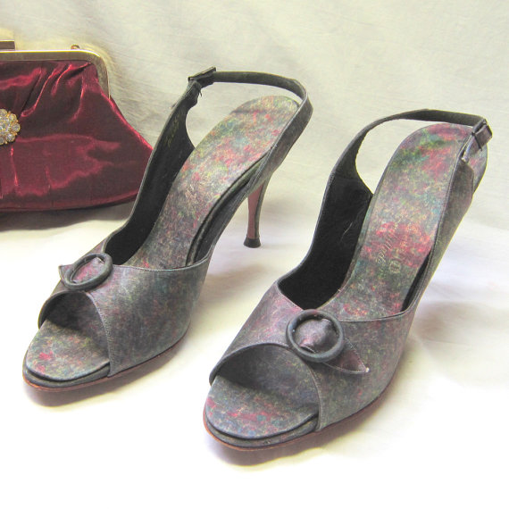 زفاف - 1950 Sling Back Shoes Open Toed Heels Women's Shoes Handmade Italy Spring Summer Fashion Gift for Her Bridal Wedding