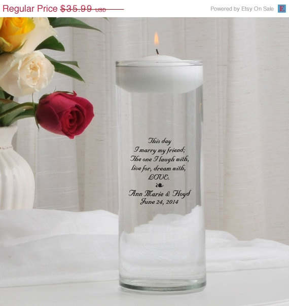 Wedding - On Sale Floating Wedding Candles - Personalized Unity Candle - Floating Candle_376_b2