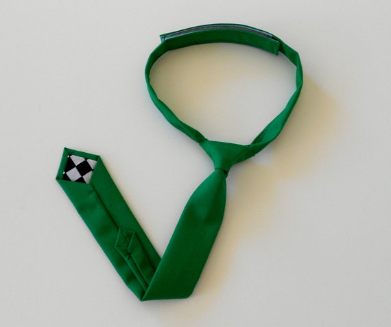 زفاف - Green Necktie - Skinny or Standard Width - Infant, Toddler, Boy