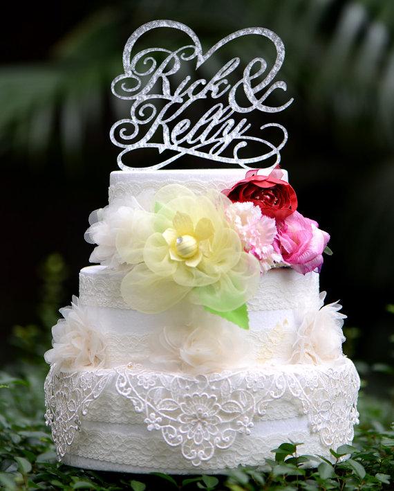 Свадьба - Wedding Cake Topper Monogram Mr and Mrs cake Topper Design Personalized with YOUR Last Name 030