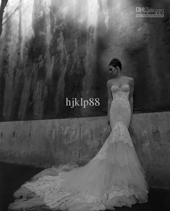 زفاف - 2013 Sexy New Strapless Babyonline Wedding Dresses Winter White Lace Beads Mermaid Evening Dresses Online with $173.57/Piece on Hjklp88's Store 