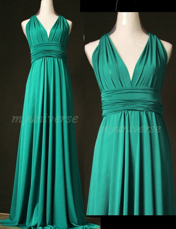 Hochzeit - Jade Green Bridesmaid Dress Wedding Dress Infinity Dress Wrap Convertible Dress Formal Dress Junior