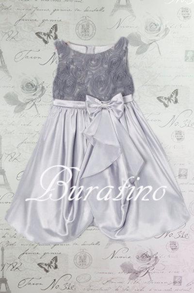 زفاف - Gray flower girl dress, many colors, Special Occasion Dress Size 2T-14