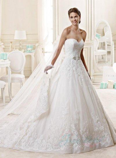 Mariage - JW15132 2015 spring new sweetheart neck lace tulle wedding dress