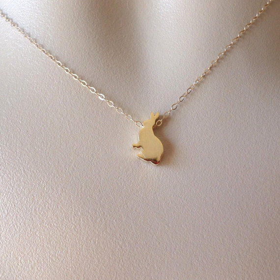 زفاف - Rabbit Necklace - 14k Gold Filled Necklace - Gold Rabbit Necklace - Bridal Gifts - Easter Gifts - Easter Jewelry - Mothers Day Gift