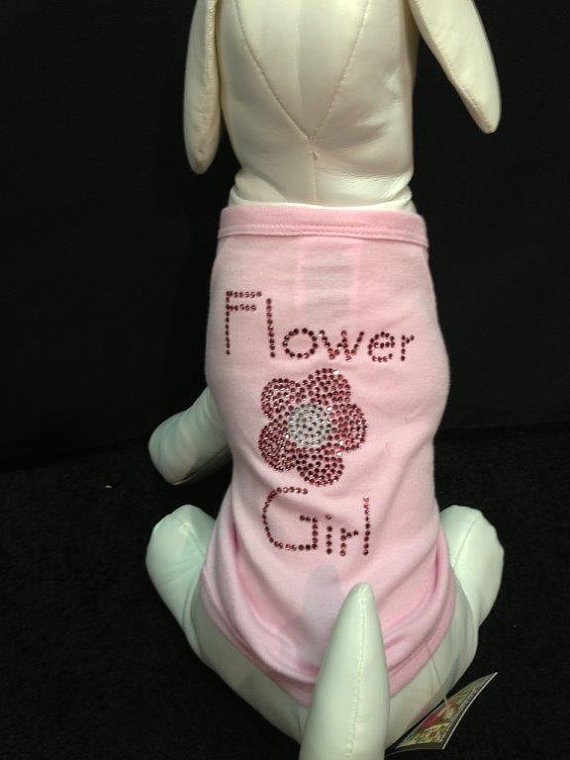 Свадьба - Flower Girl Doggie Companion Shirt  -   Flower Girl Doggie Tee   Dog Wedding Rhinestone T-shirt