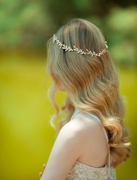 Wedding - bridal Hair accessories , Brides Headpieces , Gentle Gold Leafs Hair Wreath , gold Leaf Crown , Wedding Headband , bridal accessories  tiara