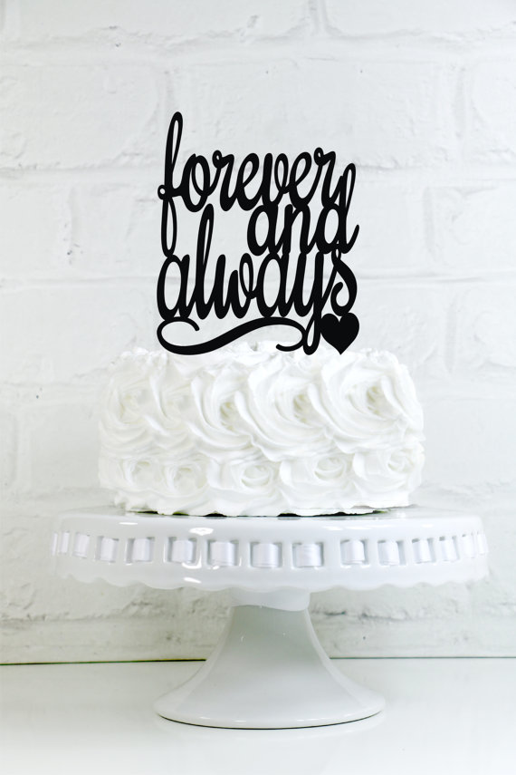 زفاف - Forever and Always Wedding Cake Topper or Sign