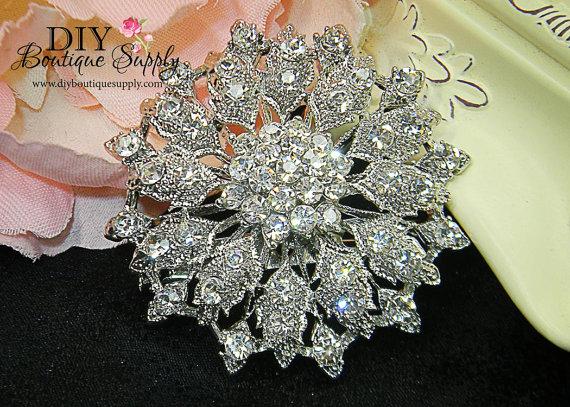 Hochzeit - Rhinestone Brooch - Wedding Jewelry - Wedding Brooch Pin Accessories - Crystal Brooch Bouquet - Bridal Brooch Sash Pin 50mm 253198