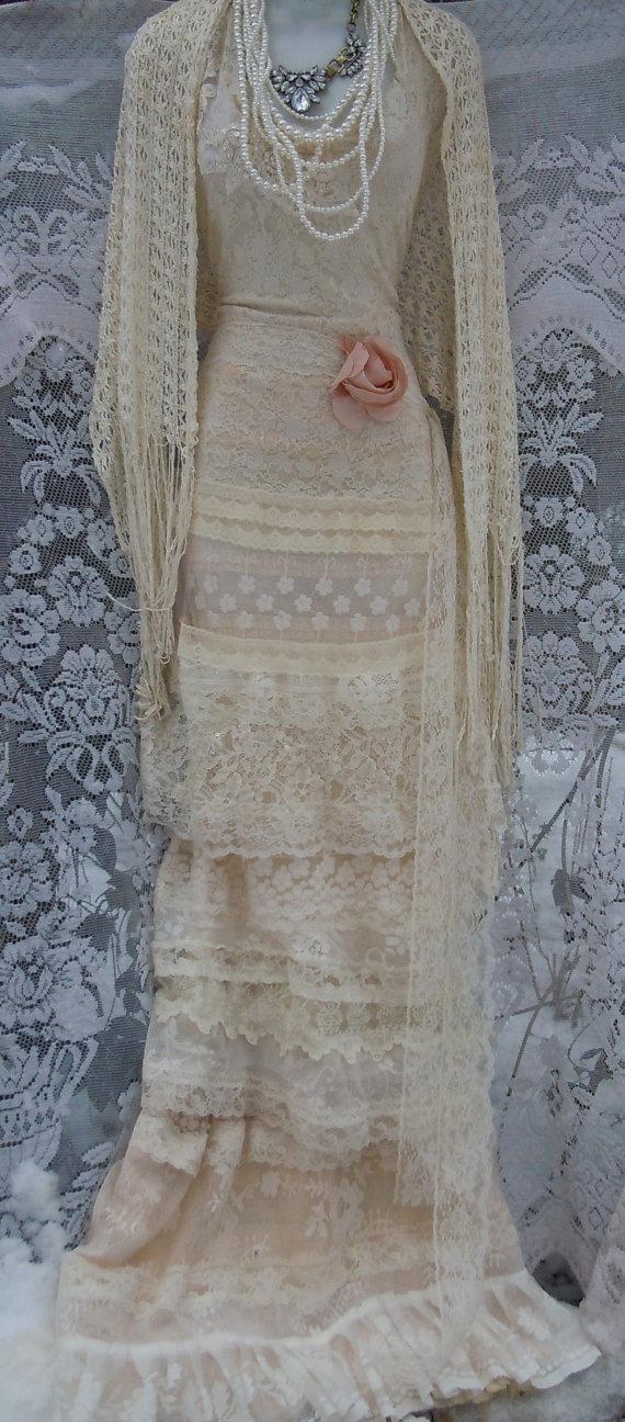 Hochzeit - Reserved for Elizabeth deposit for custom  wedding dress  by vintage opulence on Etsy