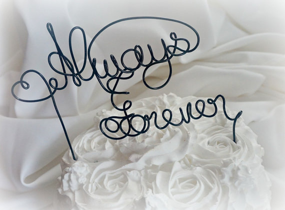 Hochzeit - Always & Forever Cake Topper, Wedding Engagement Party Decor