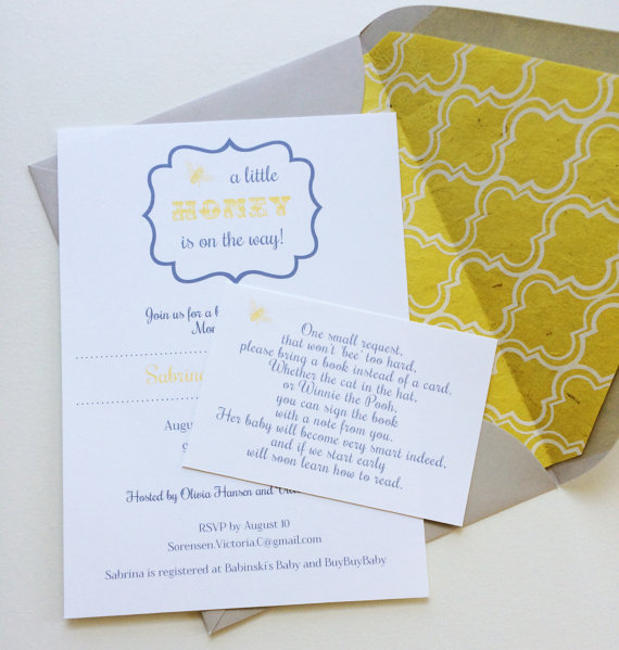 Свадьба - Bee & Honey Baby Shower invitation
