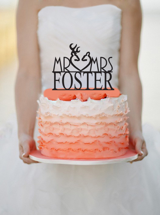 Hochzeit - Mr Mrs Deer Wedding Cake topper