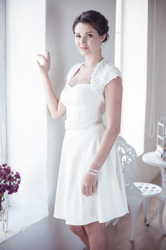 Mariage - A-line short wedding dress M28