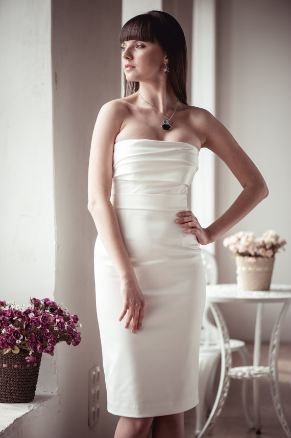 Wedding - Fitted style short wedding dress M6