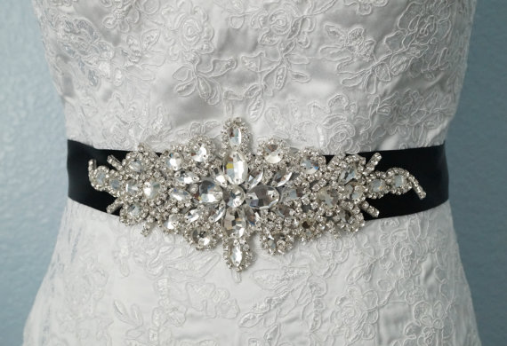 زفاف - Wedding Belt, Bridal Belt, Bridal Sash Belt, Crystal Rhinestone Belt, Style 135