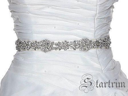 Hochzeit - SALE LILY SWAROVSKI wedding crystal paerl sash , belt
