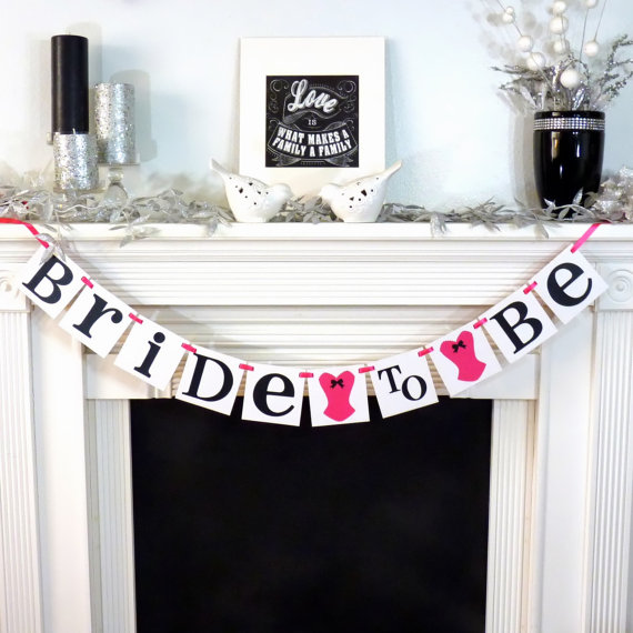 Wedding - Bride to Be Banner/ Lingerie Shower/ Bachelorette Party - Corset / Bridal Shower / Wedding Decorations / READY TO SHIP