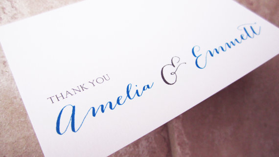 Свадьба - Wedding Handwriting Script Personalized Stationery Thank You Note Card