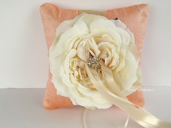 زفاف - Wedding Ring Pillow Ring Bearer Pillow Dupioni Silk - Custom Made