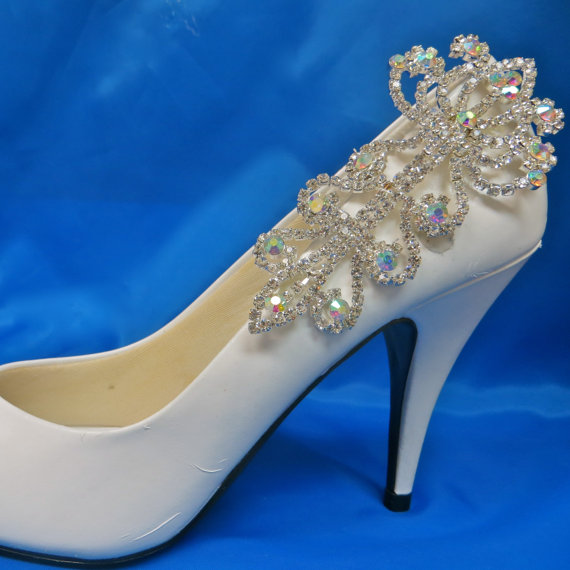 Wedding - Bridal Shoe Clips, Bridal Wedding Shoes,  Rhinestone Shoe Clips,  Crystal Shoe Clips, Bridal Shoe Accessory