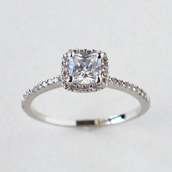 زفاف - cz ring, cz wedding ring, cz engagement ring, halo engagement ring, solitaire ring, anniversary ring size 5 6 7 8 9 10 - MC1083351AZ