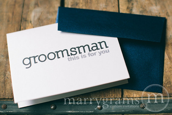 Wedding - To My Ring Bearer, Usher, Junior Groomsman Wedding party... Wedding Thank You Cards to go with a Gift - Manly, Simple, Navy, Black, Grey