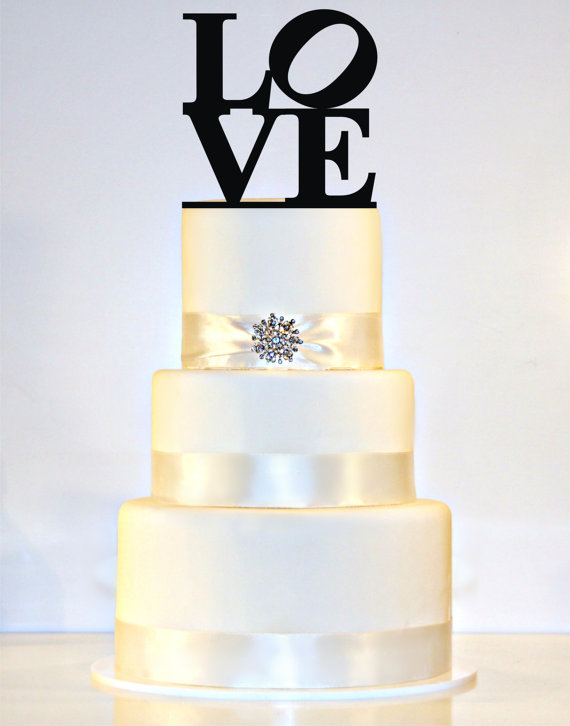 Hochzeit - LOVE Wedding Cake Topper