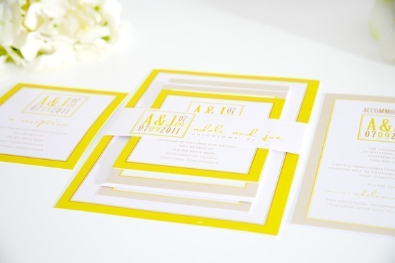 زفاف - Wedding Invitation - Beautiful, Bright, Modern Wedding Invitation, Yellow, Wedding Invites, Invitation by Shine Invitations