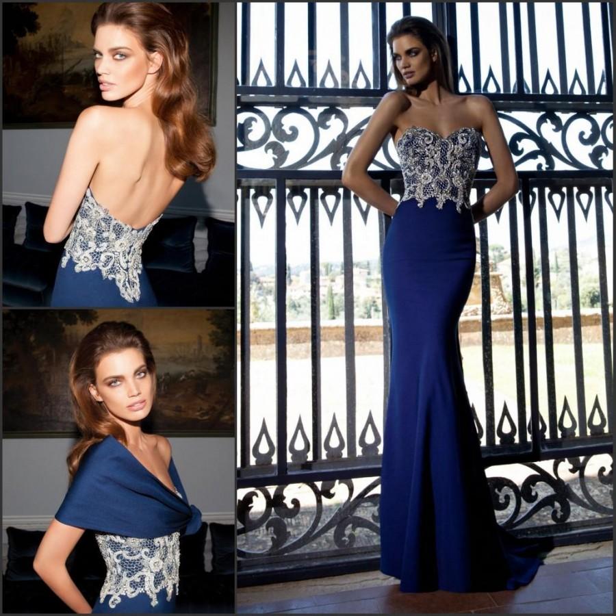 Hochzeit - High Quality Evening Dresses 2015 Tarik Ediz Heavy Beaded Blue Sleeveless Mermaid Prom Party Formal Dresses Gowns Dress For Woman Fashion Online with $117.72/Piece on Hjklp88's Store 