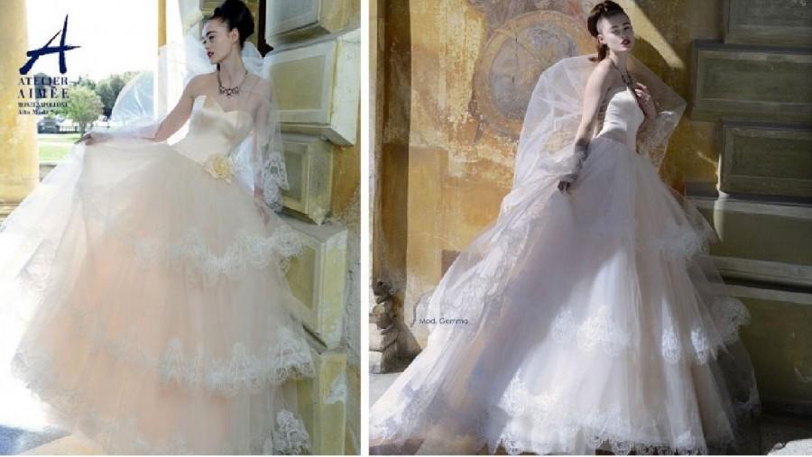 Mariage - 2015 Spring Blush Atelier Aimee Wedding Dresses Flower Chapel Vestido De Novia Satin Tulle Sweetheart Lace Bridal Dress Ball Gown A-Line Online with $119.33/Piece on Hjklp88's Store 