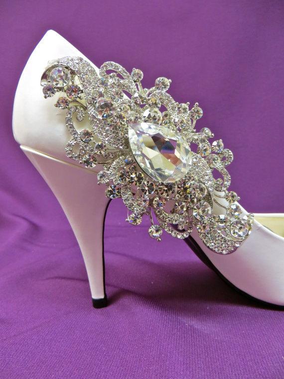 زفاف - Wedding Shoe Clips,  Bridal Shoe Clips, Bride Shoe Accessory,  Brides Wedding  Shoes,  Bridal  Wedding Shoes