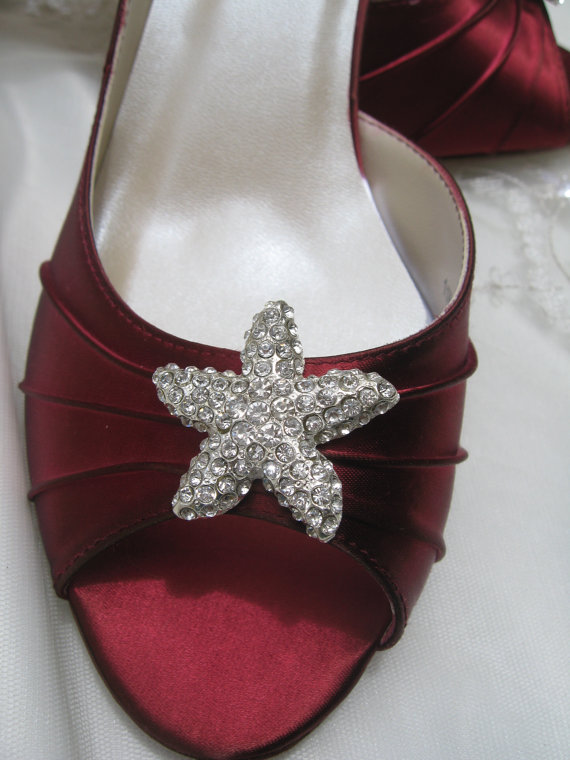 زفاف - Wedding Shoes Apple Red Bridal Shoes Crystal Starfish -100 Additional Colors To Pick From