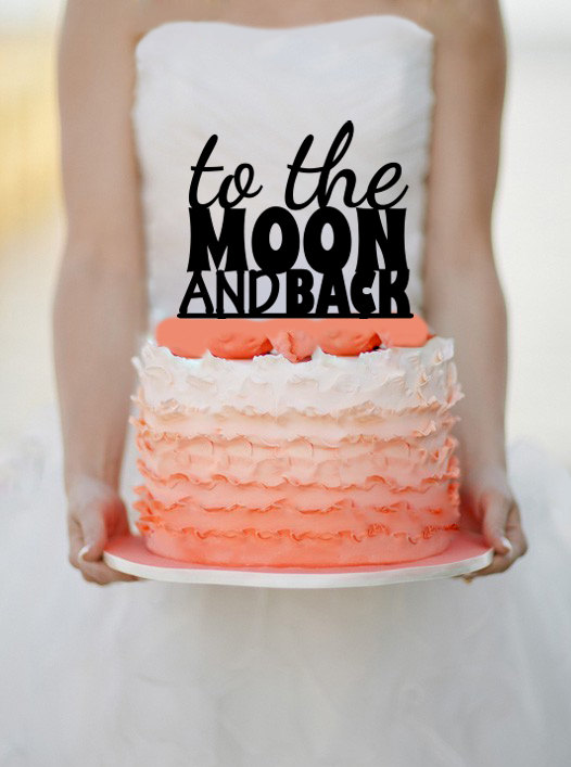 زفاف - To The Moon and Back Wedding Cake topper Monogram cake topper Personalized Cake topper Acrylic Cake Topper