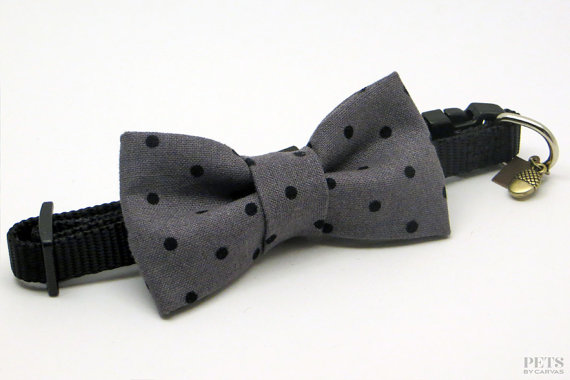 زفاف - Bow Tie Cat Collar,  Bow Tie Small Dog Collar