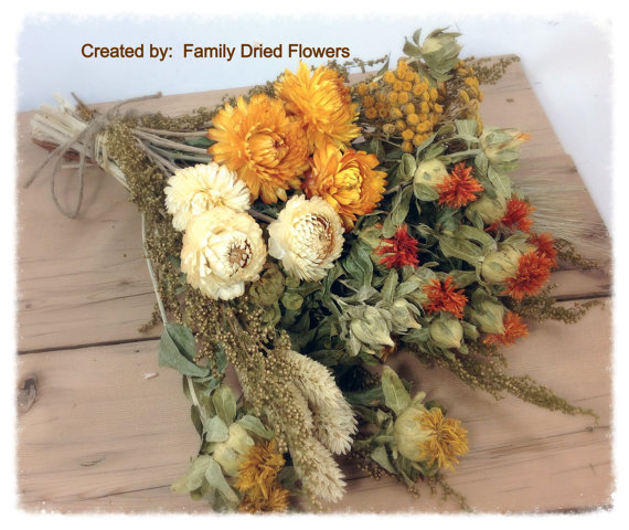 Свадьба - Prairie Sunset Collection - DIY Bundle of Coordinating Flowers - Dried flowers - Burnt orange, cream, golden yellow - Rustic Fall Wedding