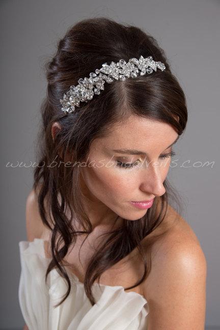 Hochzeit - Rhinestone Bridal Headband, Wedding Headband, Wedding Hair Accessory - Nora