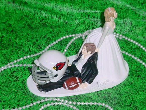 زفاف - Arizona Cardinals Football Fun Groom Funny Wedding Cake Topper- NFL Sports Fan Funny Weddings Mr Love Mrs Groom's Cake Idea
