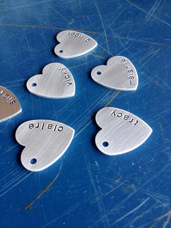 Hochzeit - Heart Tag, Name Charm for Weddings, Parties, Gift Wrapping, Invitations